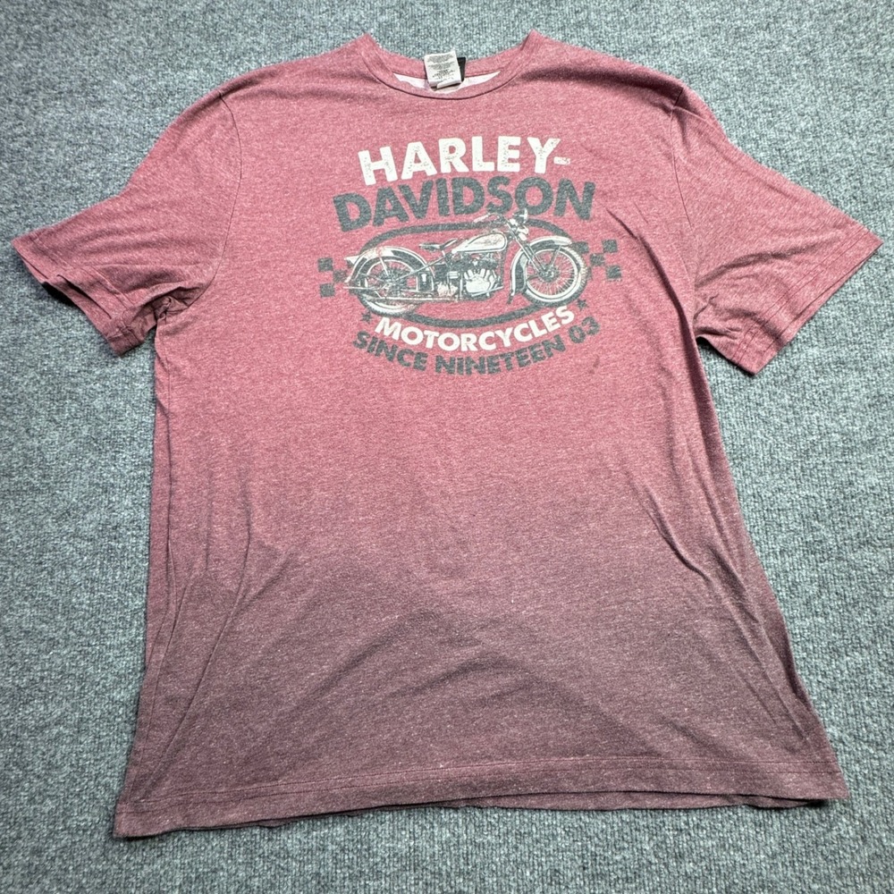 Harley Davidson Barnett El Paso Texas T Shirt Mens XL Maroon Motorcycle Graphic